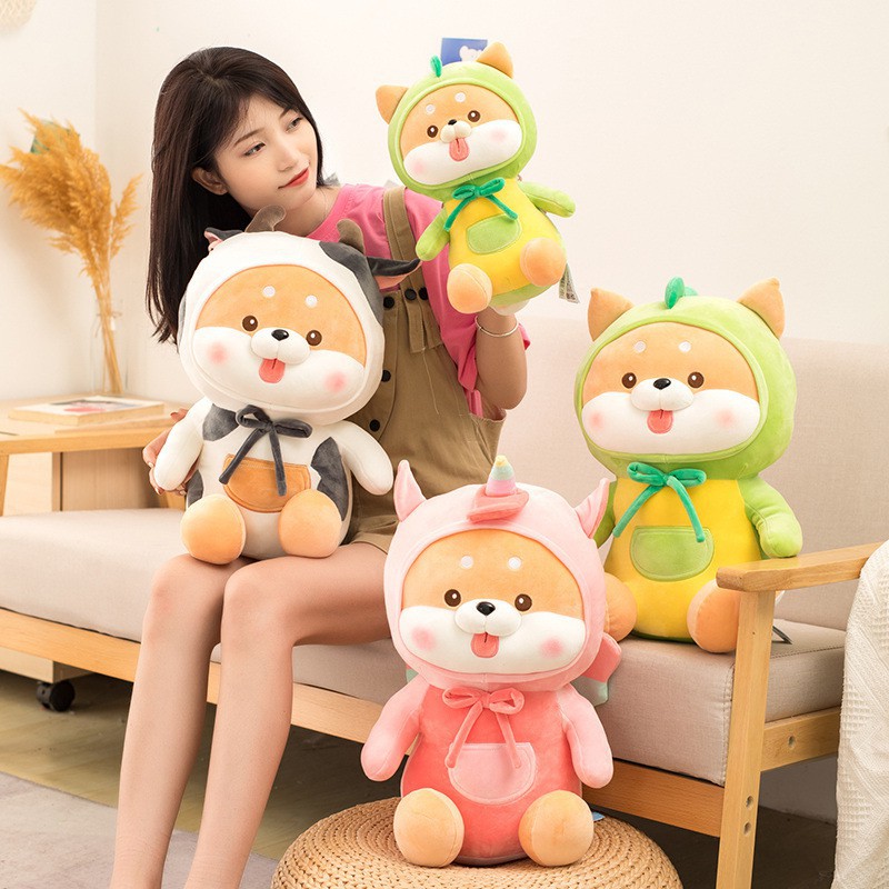 Gấu bông chó shiba cosplay quả bơ kích thước 40-50-80cm
