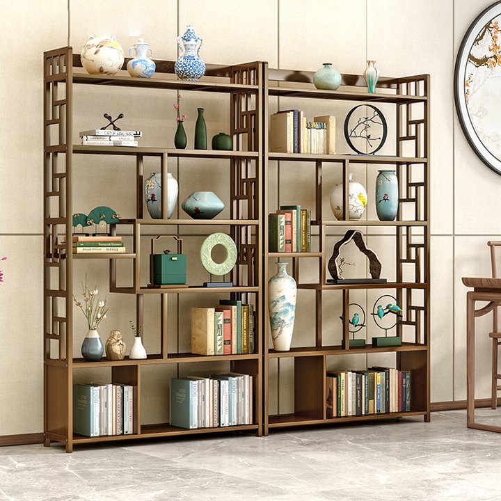 Kệ tre trang trí phòng khách , vách ngăn , kệ tủ trưng bày , kệ decor phong cách cổ đương đại