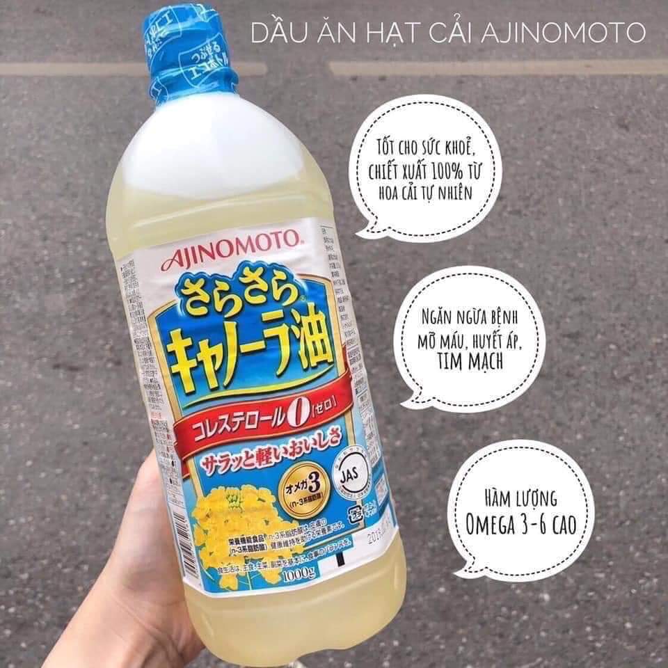 Dầu hạt cải Ajinomoto Nhật chiên xào đồ ăn cho bé