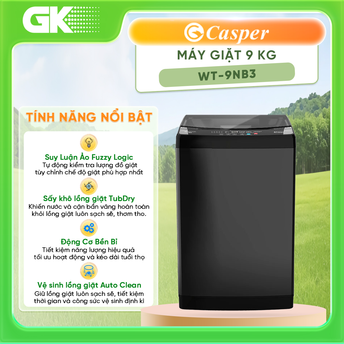 Máy giặt Casper 8.5 kg WT-85NG1 - 9 kg WT-9NB3 - 10 Kg WT-10NB3 - GIAO TOÀN QUỐC - FREESHIP HCM