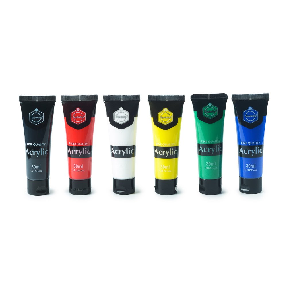 Set 6 màu acrylic cơ bản 30ml , phù hợp vẽ tranh , vẽ trang trí gốm, thạch cao, vẽ tranh tường
