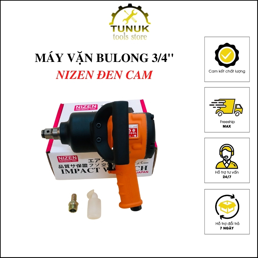 Máy vặn bulong nizen TUNUK, thảo mở ốc chân 3/4 bằng khí nén, công nghệ nhật