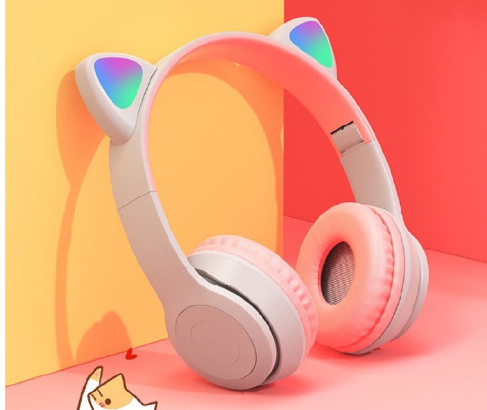 Tai nghe mèo bluetooth p47m, tai mèo dễ thương, bh 1 tháng