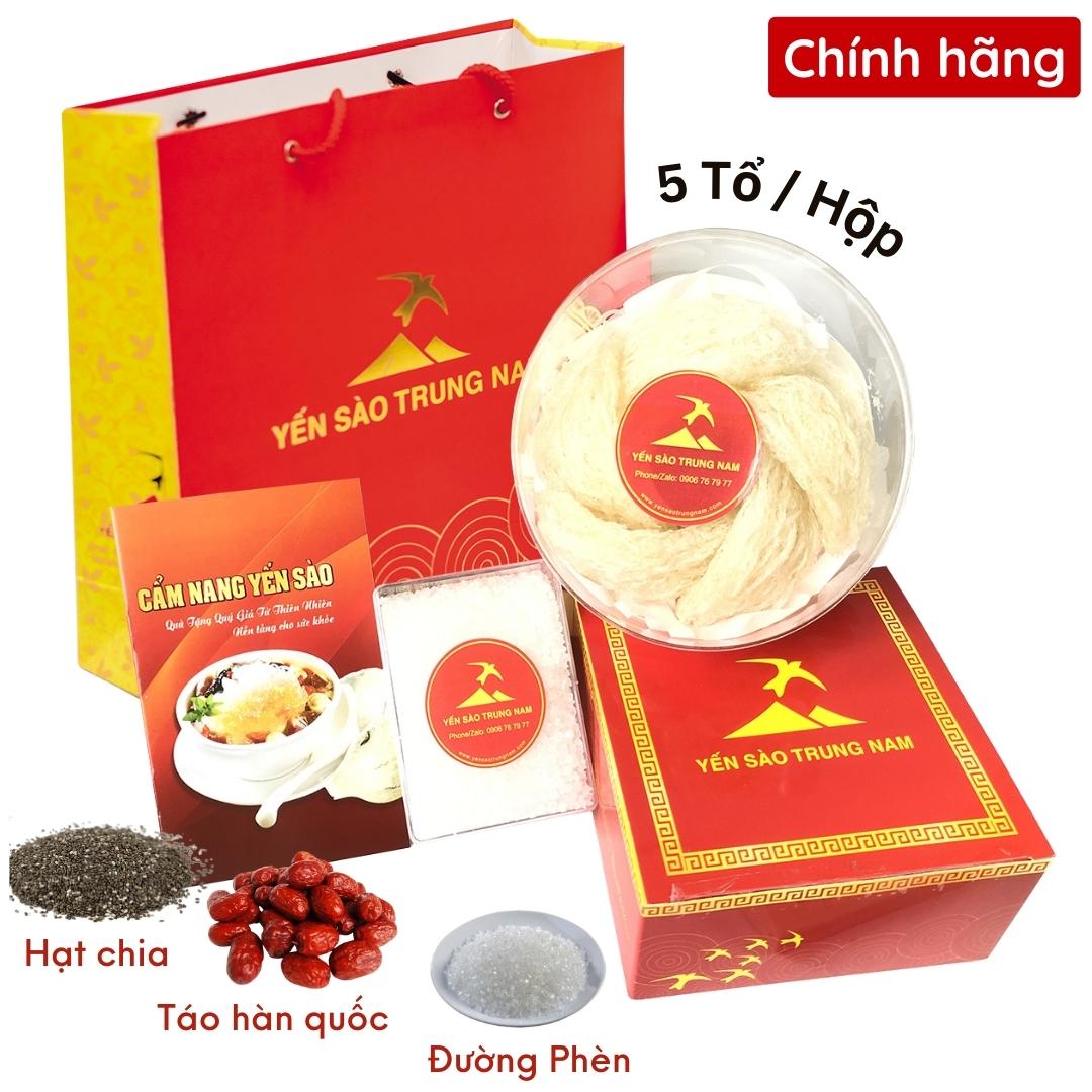 Yến Sào Tinh Chế (5 Tổ /40g/Hộp) Tổ yến thô (còn lông) tự nhiên, nguyên chất đã được nhặt sạch lông - Yến Sào Trung Nam (Sản phẩm bổ dưỡng cho trẻ em, người già và phụ nữ...)