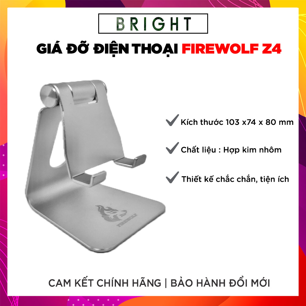 [HCM]Giá Đỡ Điện Thoại Máy Tính Bảng FIREWOLF Z4 Kim Loại Nguyên Khối Basic Stand