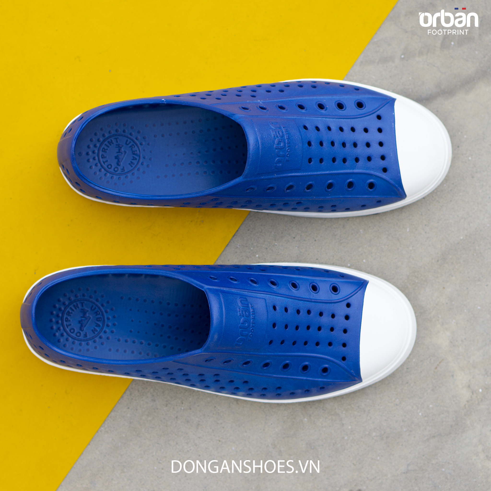 Giày nhựa đi mưa, giày đi biển, giày siêu nhẹ Urban xanh đế trắng