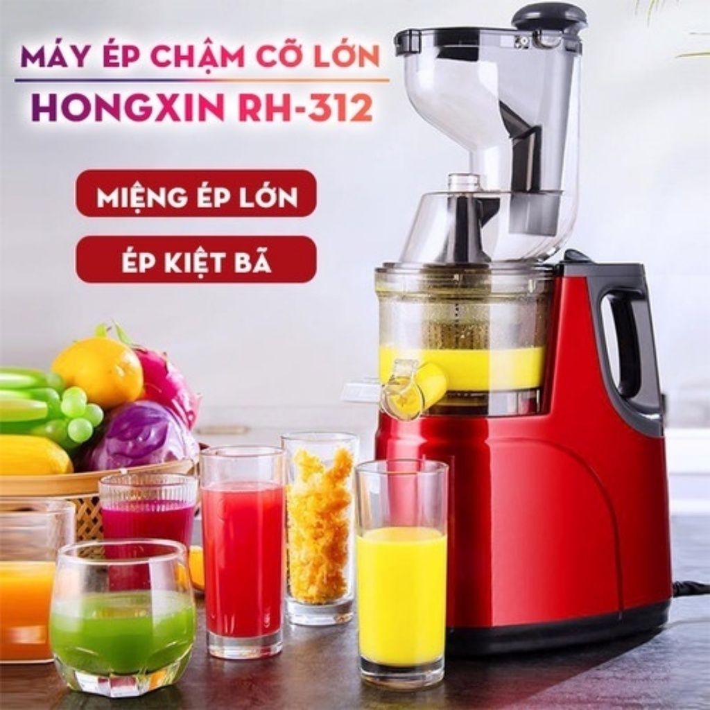 Máy ép chậm hongxin rh312 công suất 150w ép trái cây giữ 98% lượng nước - máy ép chậm hongxin - máy ép chậm trái cây đa năng, tặng kèm 2 cốc đựng + bàn chải vệ sinh máy.