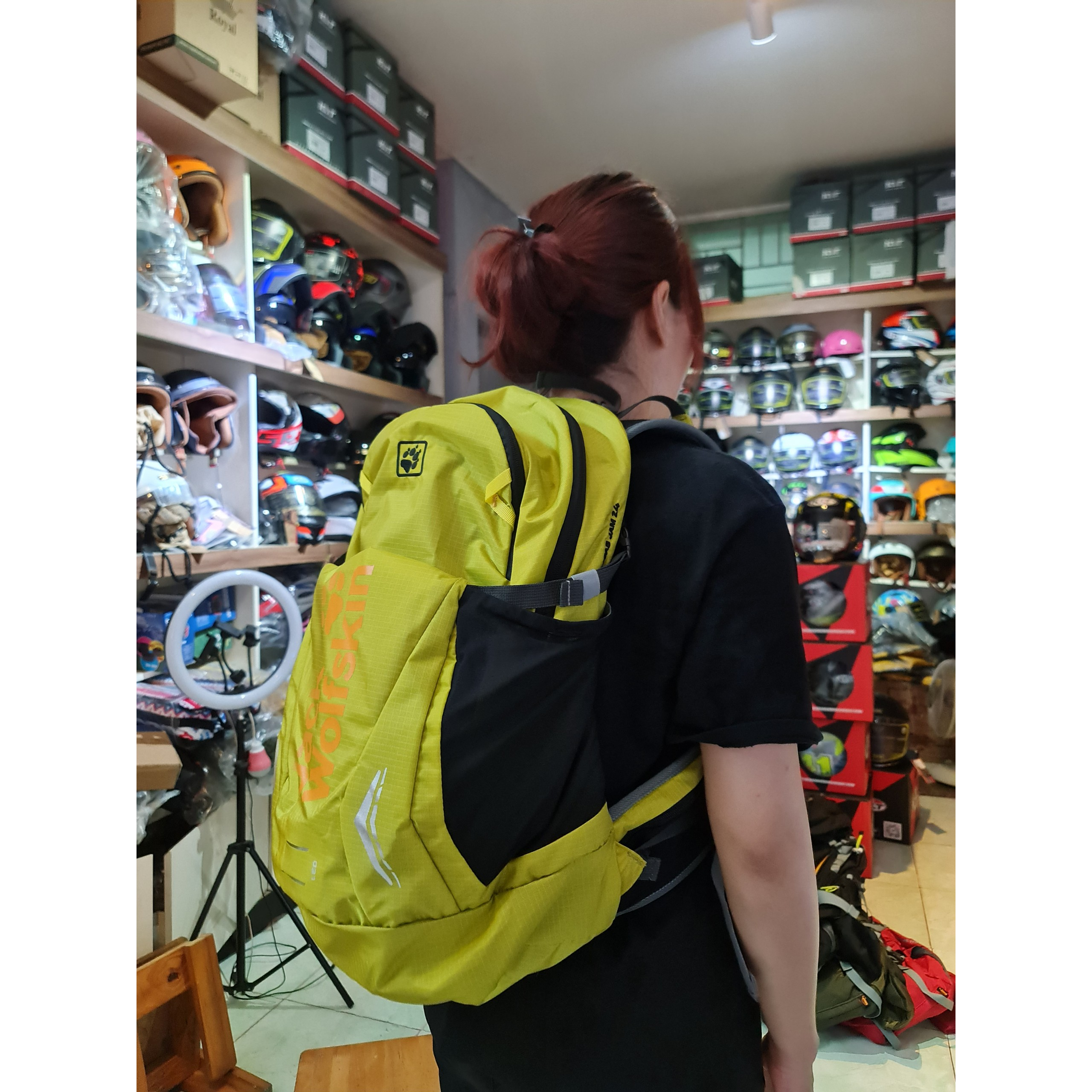 Balo chính hãng Jack Wolfskin 24 lít màu vàng - Balo du lịch,treckking,cắm trại,...