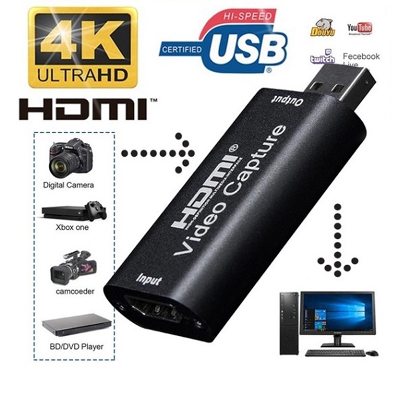 Bộ chuyển đổi tín hiệu HDMI sang USB 2.0 HDMI Video Capture - Thẻ ghi video 4K 1080p USB 3.0 USB 2.0