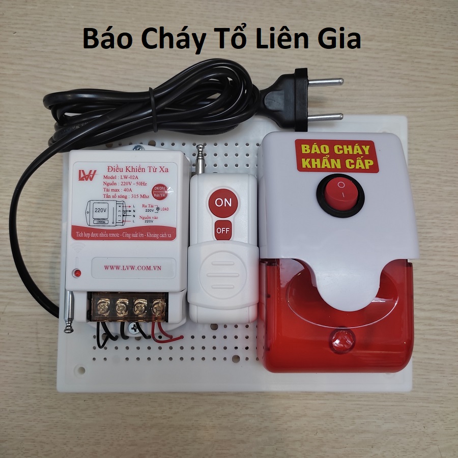 Báo cháy tổ liên gia không dây 220v-1000m, 110db , tiêu chuẩn pccc