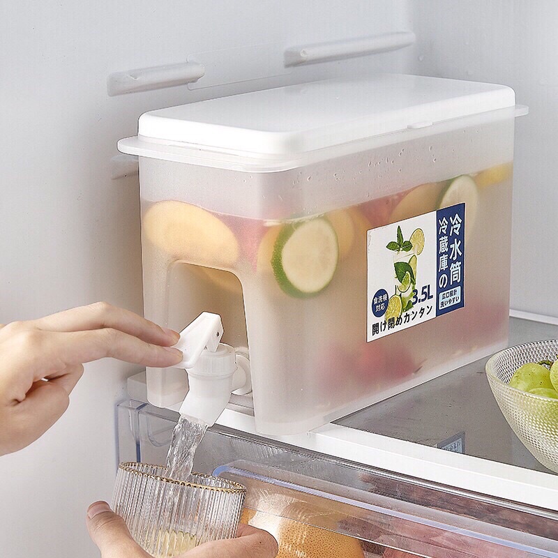 Bình đựng nước có vòi 3.5 lít ,Bình nước nhựa trong suốt để tủ lạnh đa năng