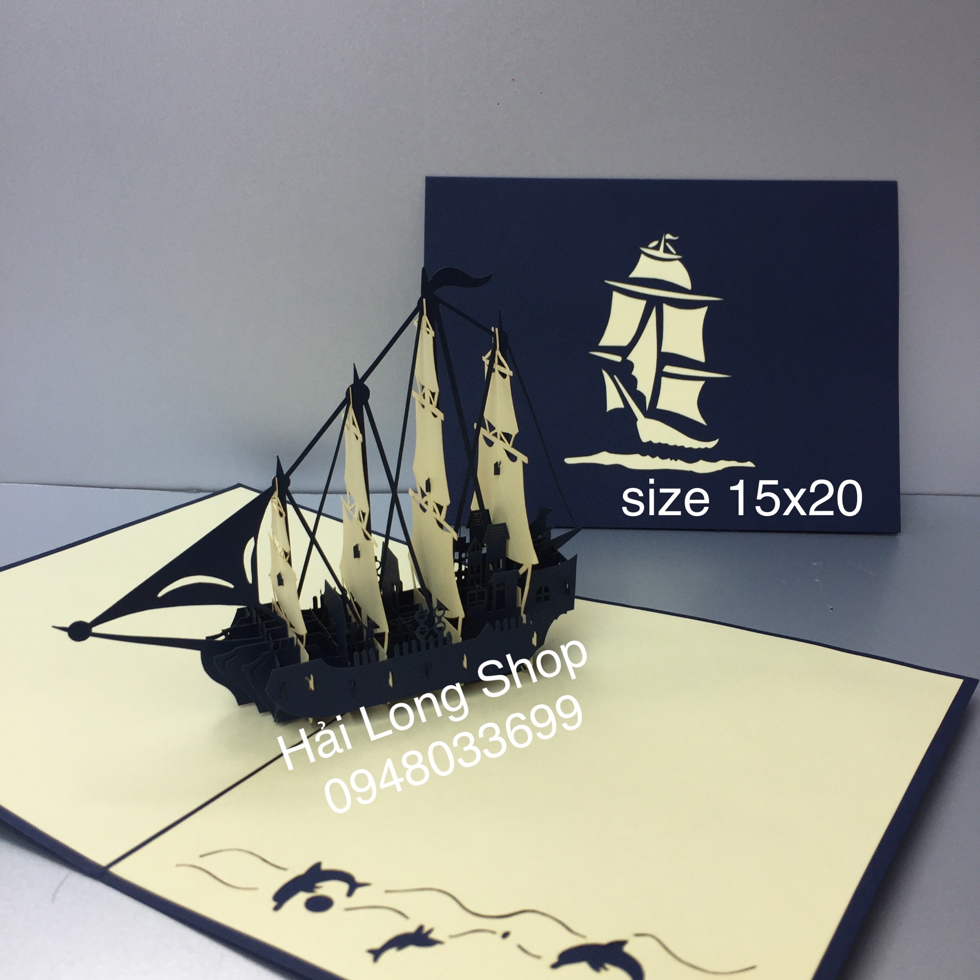 Thuyền 10 - boat - thiệp 3d
