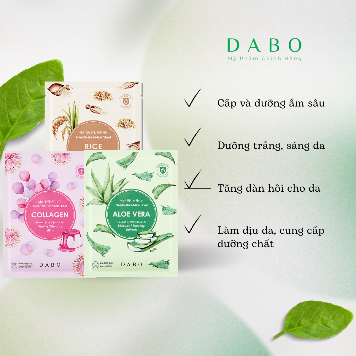 Mặt nạ đắp mặt cao cấp DABO I NEED NATURE 25g