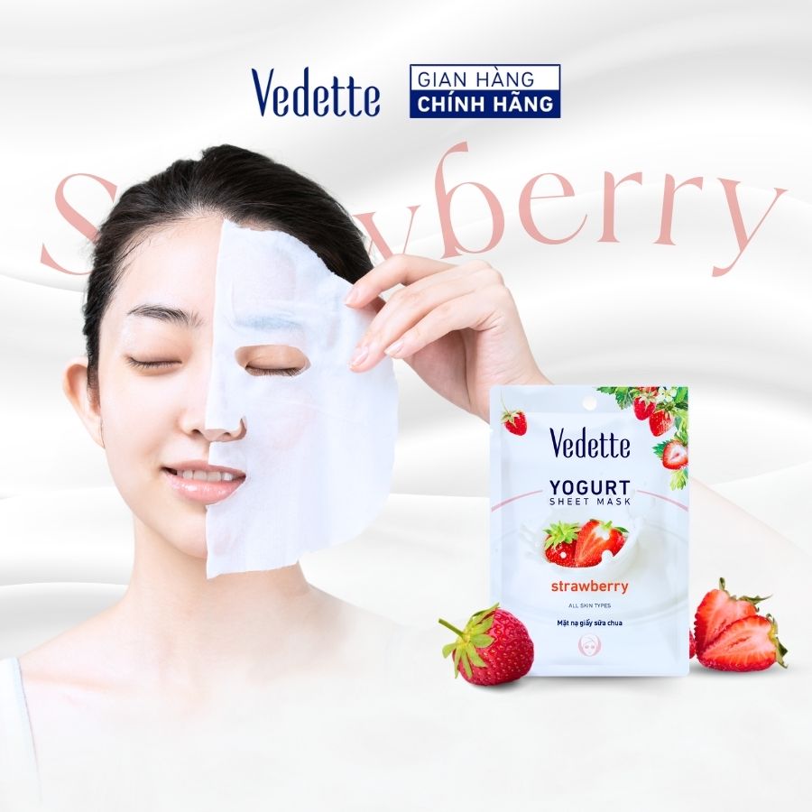 Mặt nạ giấy sữa chua Vedette Dâu Tây 22ml (TPM043)