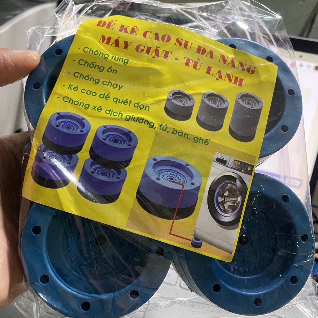 Set 4 miếng lót cao su chống rung lắc, va đập, trơn trượt cho máy giặt, tủ lạnh, bàn ghế, thiết bị điện cực kì tiện lợi
