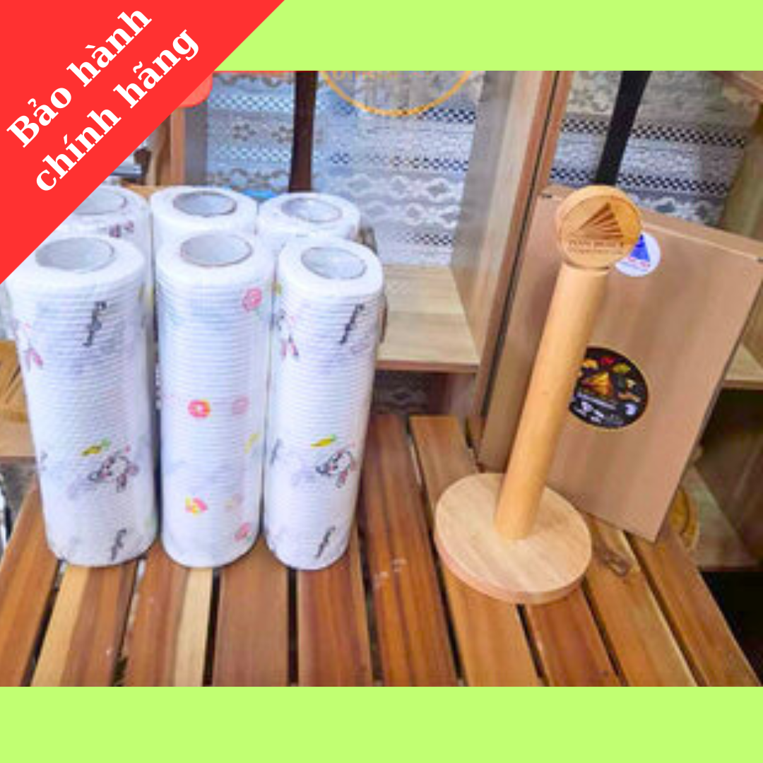 (Combo 6) cuộn giấy lau bếp đa năng, giấy thấm dầu, Topchoice, 25x25cm,40 tờ, tặng kèm 1 giá để cuộn giấy.