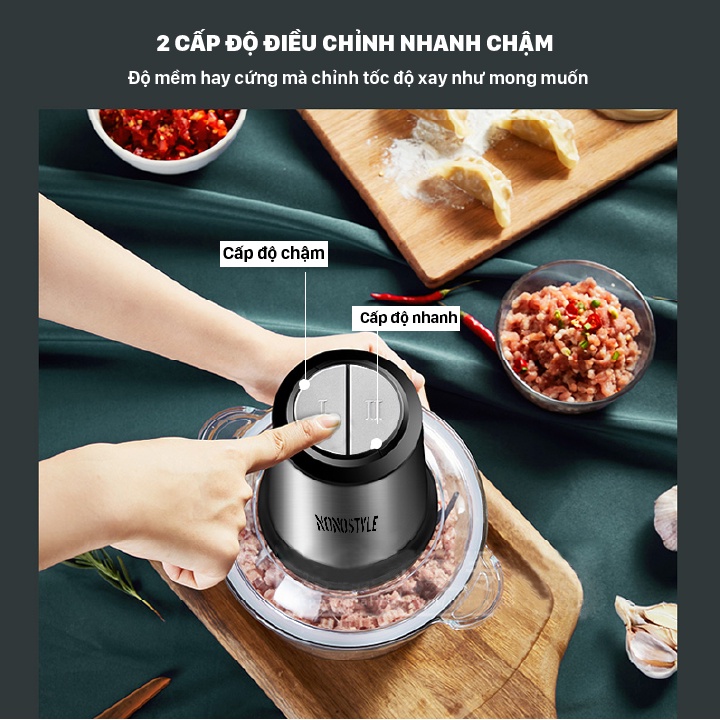 Máy xay thịt thủy tinh – cối xay đa năng cao cấp nonostyle