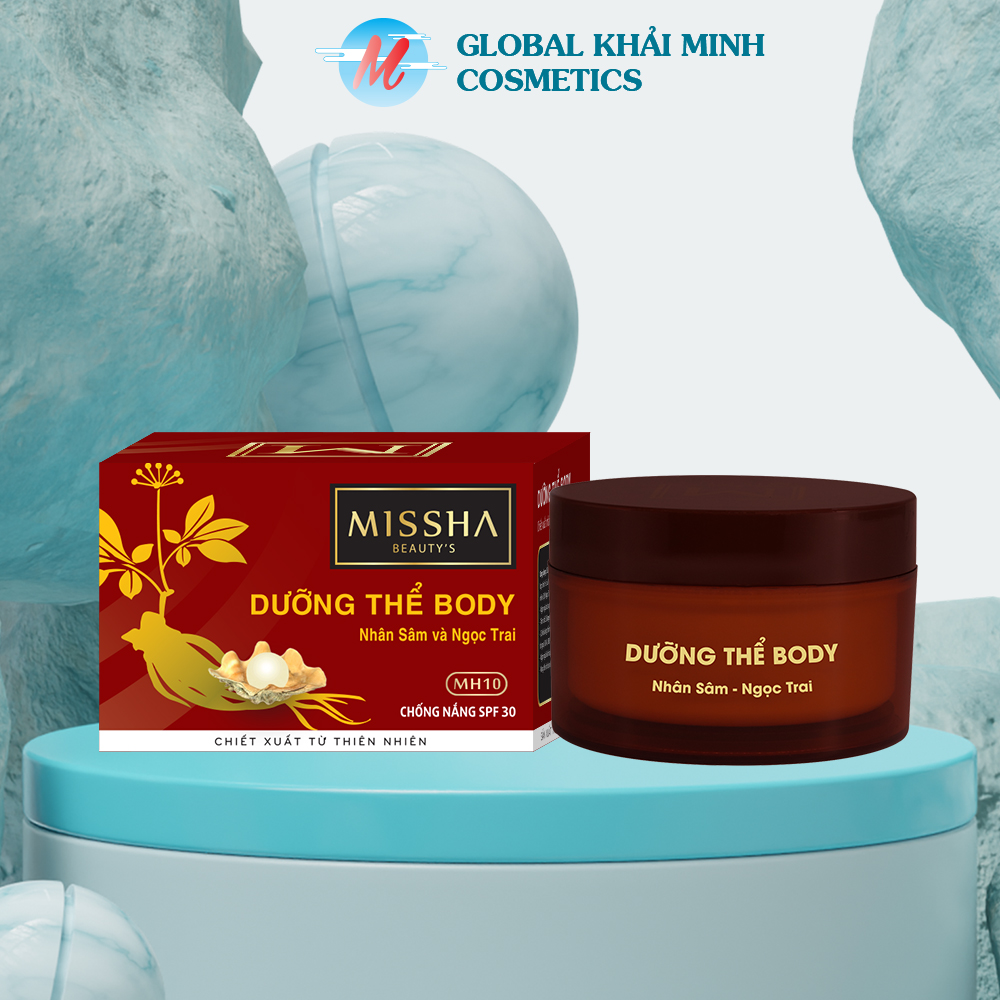Kem dưỡng trắng da toàn thân body giúp mềm da ngừa thâm sạm chiết xuất nhân sâm ngọc trai Missha 150g - Global Khải Minh Cosmetics