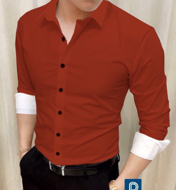 [HCM]ÁO SƠ MI NAM CÔNG SỞ, ÁO SƠ MI NAM MÀU ĐỎ CAM KHÔNG PHAI VẢI LỤA MỀM MỊN, KHÔNG XÙ, CHỐNG NHĂN, THOÁNG MÁT  (TỪ 40-80KG)