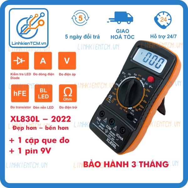 Đồng hồ đo điện đồng hồ vạn năng điện tử giá rẻ XL830L Đo đa chức năng có đen LED nền đẹp hơn bền hơn
