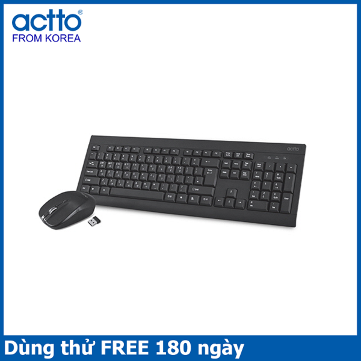 Combo bàn phím và chuột không dây keyboard + mouse actto kmc-05 hàng nội địa hàn quốc cao cấp chính hãng