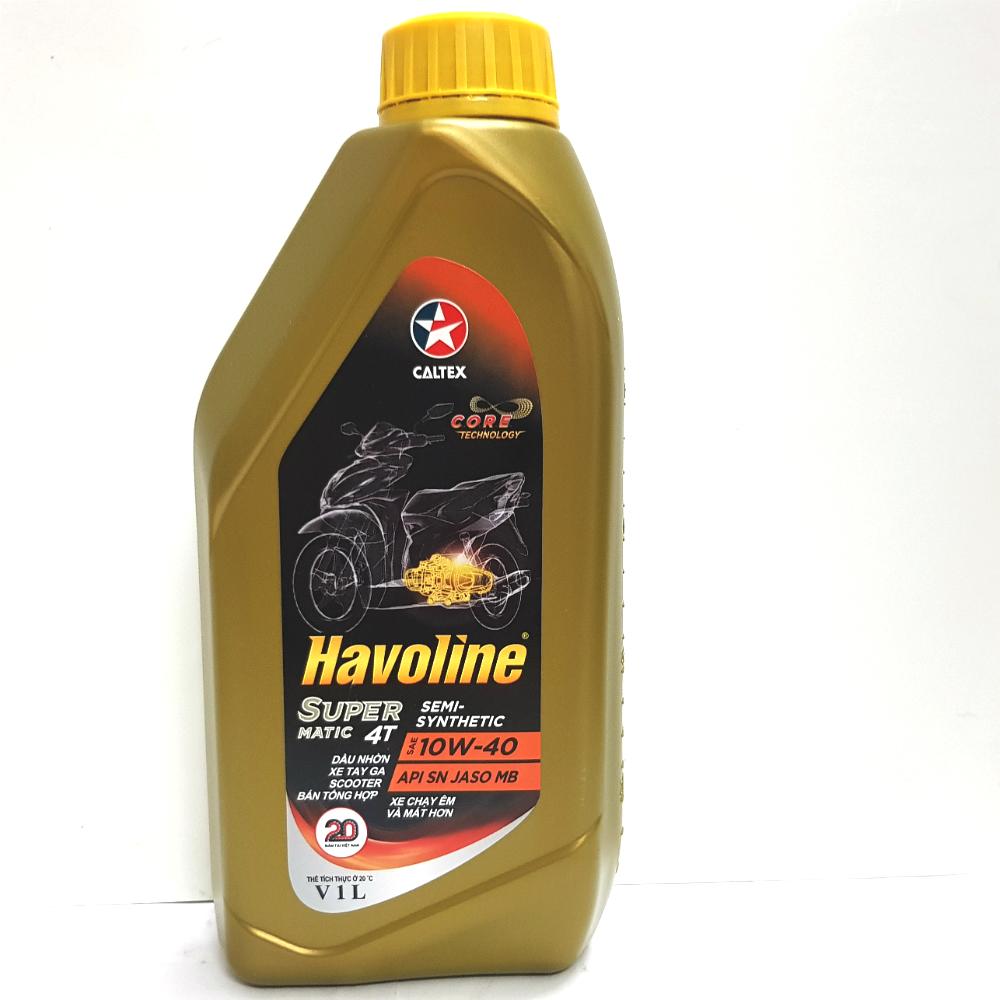 Nhớt xe tay ga cao cấp Bán tổng hợp Caltex Super Matic SN 1L