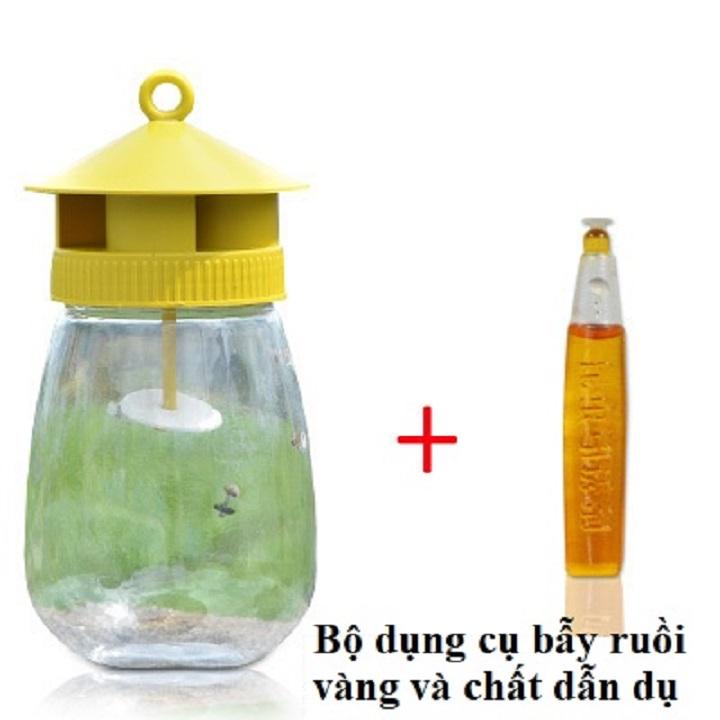 Bộ bẫy dẫn dụ ruồi vàng (1 bình+1 ống chất dẫn dụ)  giá rẻ