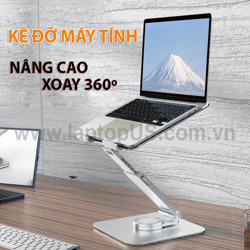Kệ giá đỡ laptop nhôm se50 nâng cao xoay 360 bản nâng cấp
