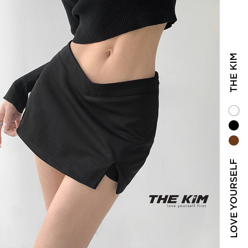 TheKim V153 Chân váy ngắn cạp V xẻ đùi có quần trong , minidress váy body ngắn cạp cao cạp chéo eo