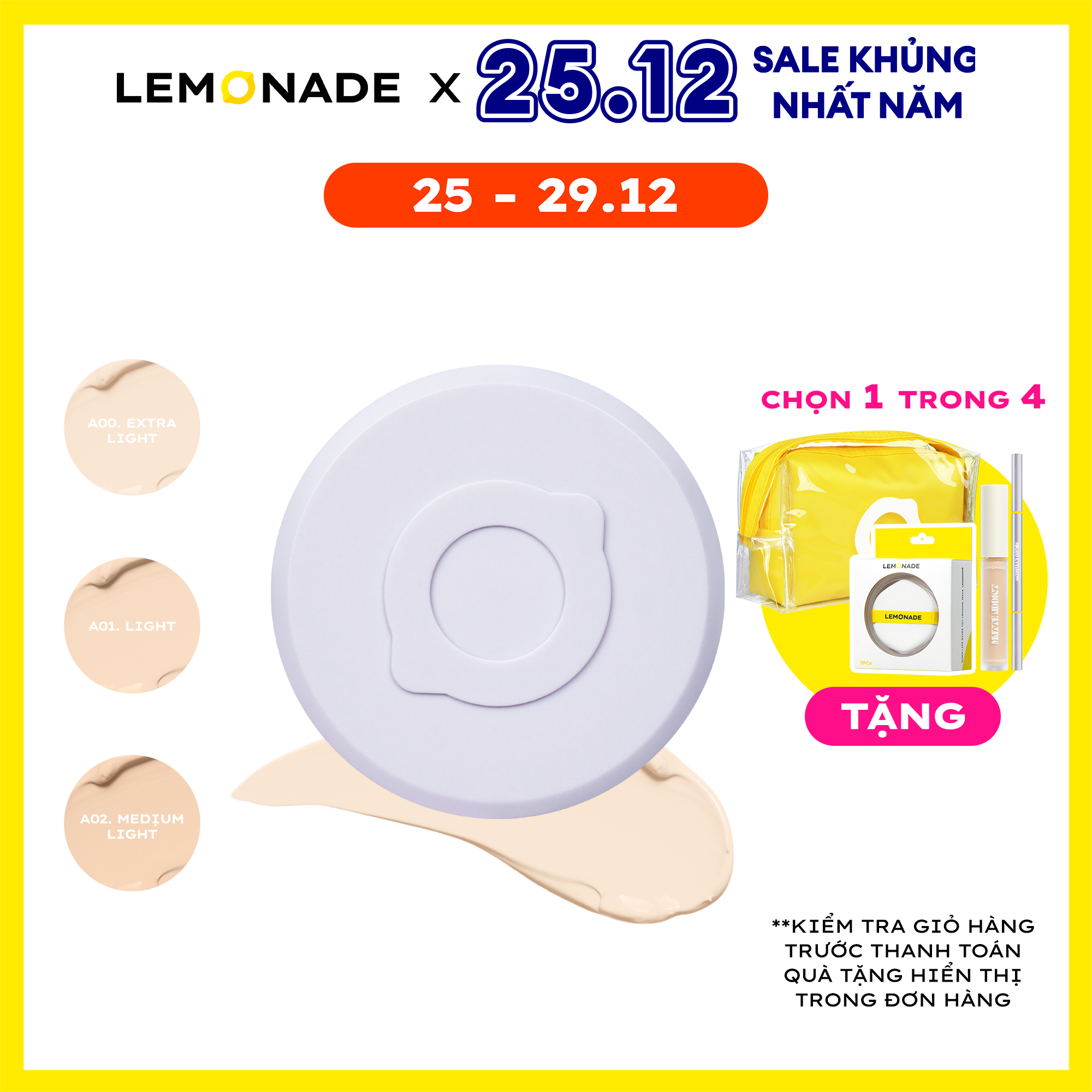 Phấn Nước Mỏng Nhẹ Kiềm Dầu Thuần Chay Chống Nắng Lemonade SuperMatte No Makeup Cushion 15g