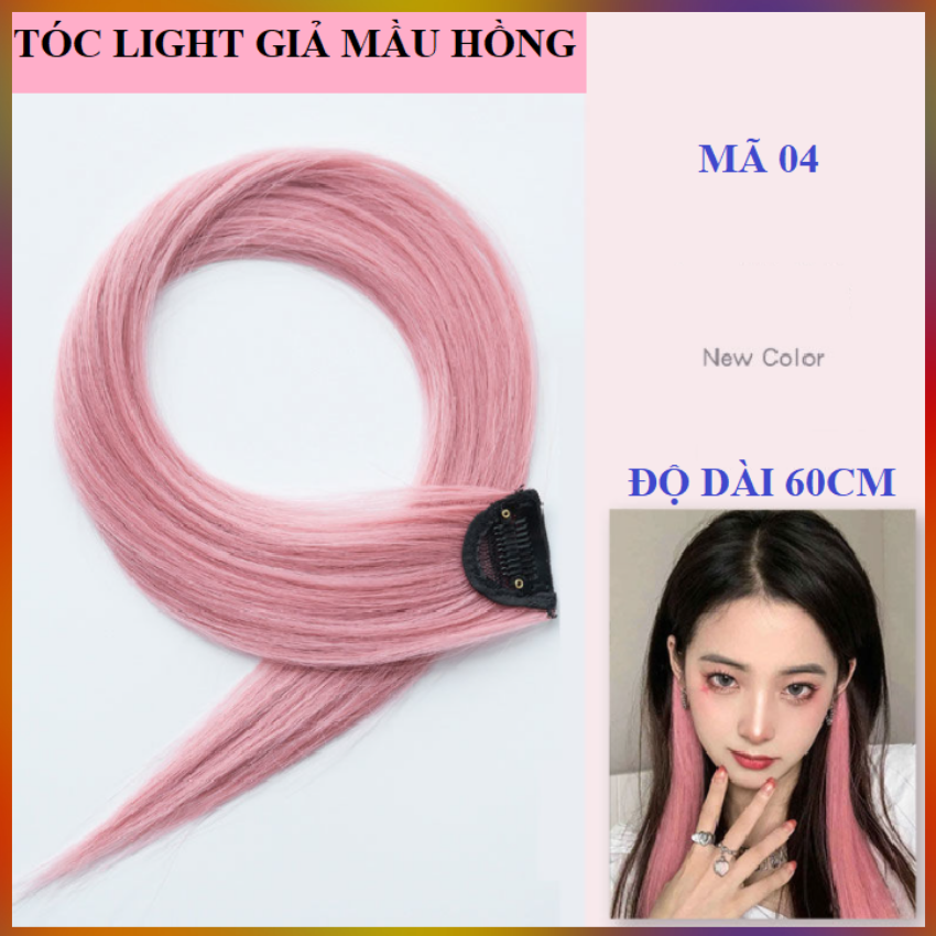 Tóc giả Maycreate tóc giả kẹp highlight mầu hồng phong cách Hàn Quốc nổi bật