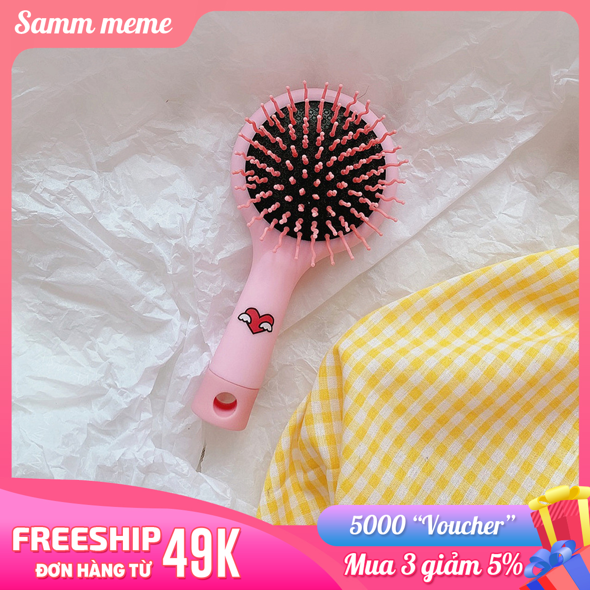 ( Có Video ) Lược Chải Tóc Nam Nữ Có Mặt Gương Siêu Dễ Thương