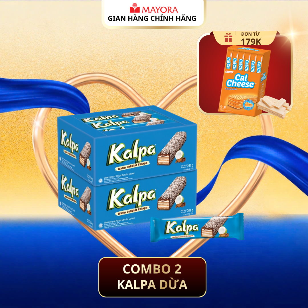 Combo 2 Bánh Kem Xốp Kalpa Socola Phủ Dừa Hộp 240G