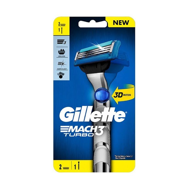 Bộ dao cạo râu gillette mach 3 turbo 3d 2up - mach3 3 lưỡi cao cấp