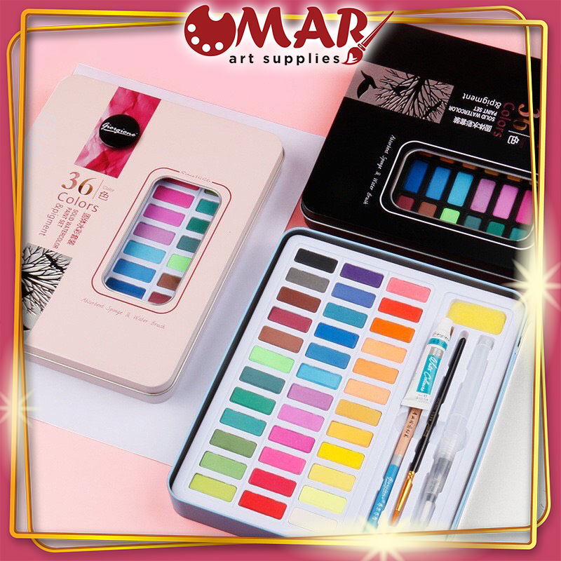 Màu Nước Viên Nén Cao Cấp 36/48 Màu Xanh, Hồng Đen, Chuyên Dụng Tô Màu Nước Màu Đẹp Tươi Sáng