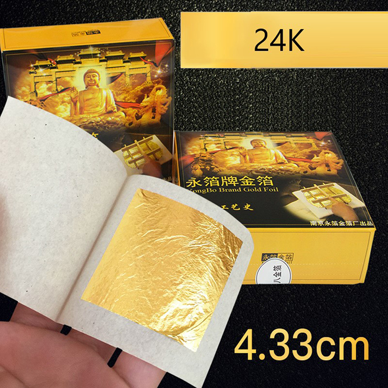 Kitdin shyli tấm lá vàng ăn được 24k lá vàng để vẽ tranh giấy thủ công nghệ thuật trang trí bánh