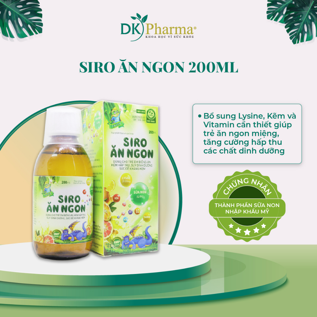 Siro ăn ngon DK Pharma 200ml giúp trẻ ngon miệng
