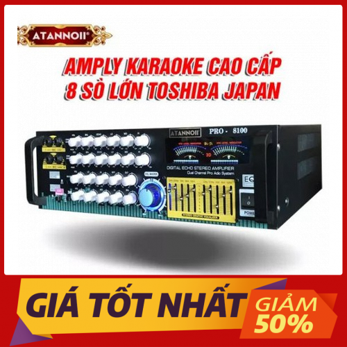Ampli bluetooth usb karaoke sân khấu, nghe nhạc gia đình atannoii pro-8100 tích hợp equalizer đèn nháy cực đẹp