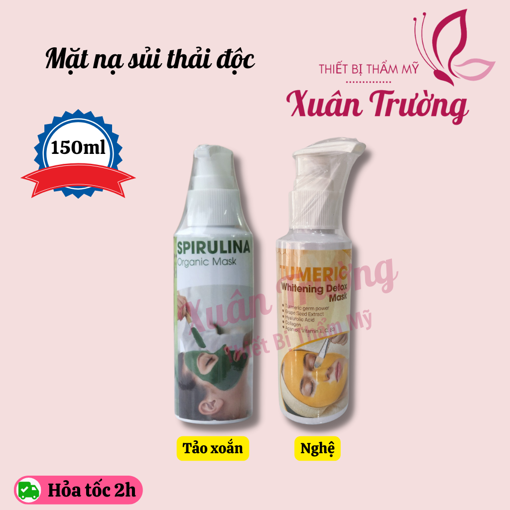 Mặt nạ sủi nghệ, tảo xoắn thải độc da mặt