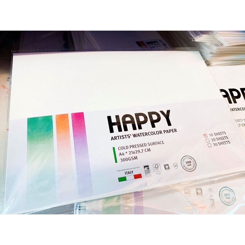 Giấy happy a2 vẽ màu nước 250/300gsm hạng hoạ sĩ