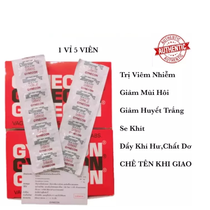 Viên Đặt Phụ Khoa Gynecon, Giảm viêm nhiễm, se khít, khí hư, Hàng Thái Lan Chính Hãng