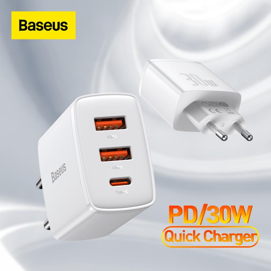 Cốc sạc nhanh siêu nhỏ gọn Baseus Compact Quick Charger 30W