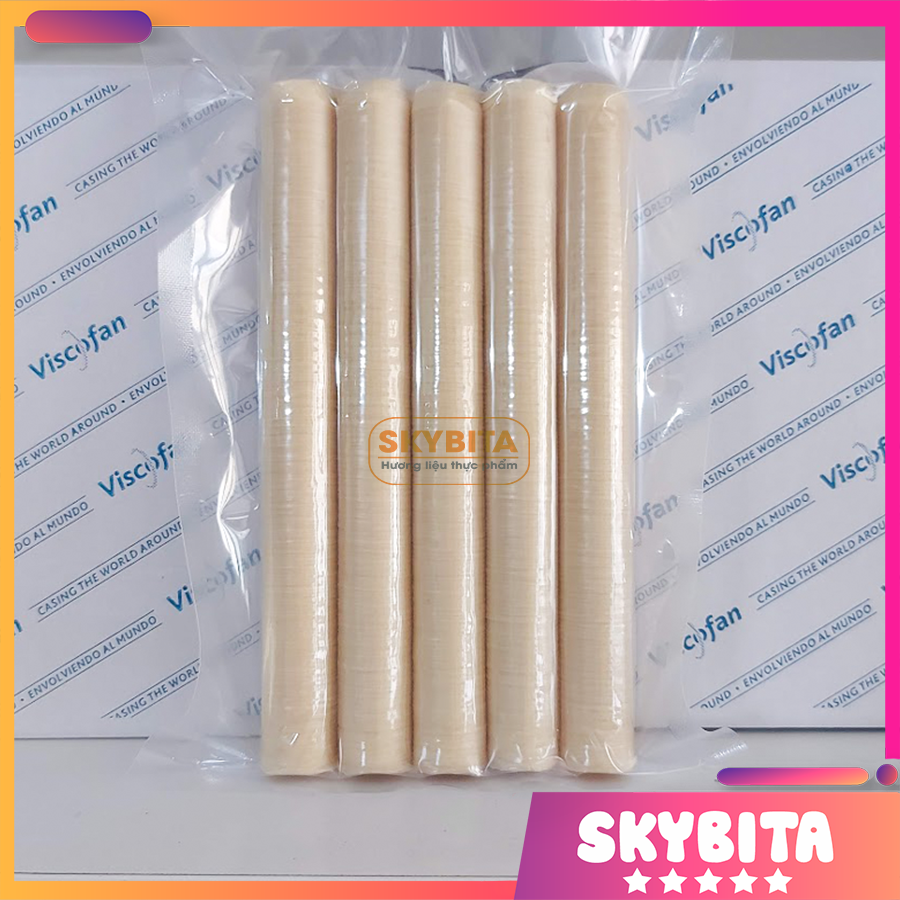 Combo 5 cuộn vỏ xúc xích collagen viscofan phi 21/23/24/25/26/28