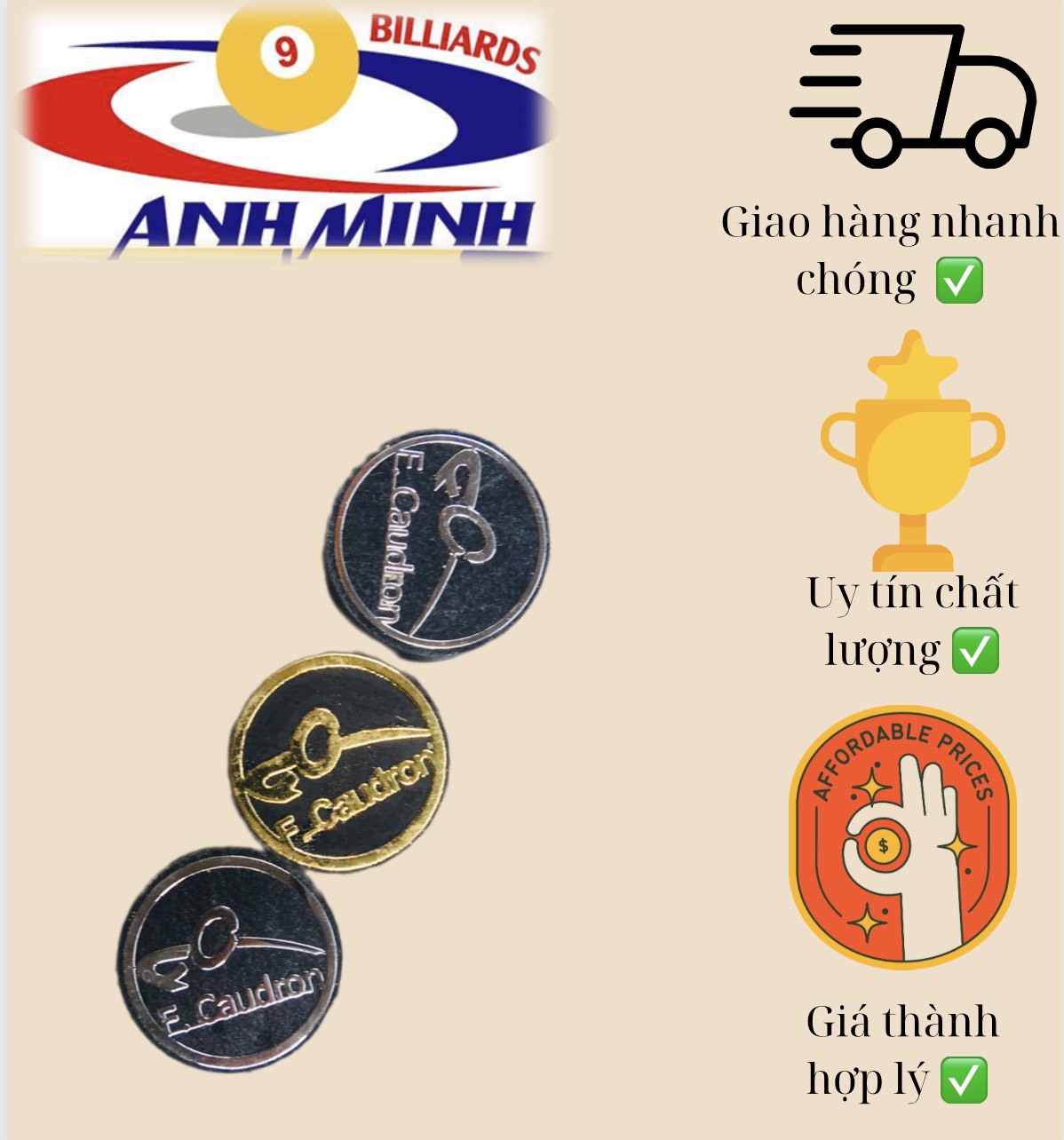 [HCM]Đầu cơ bida Caudron ĐÀI LOAN