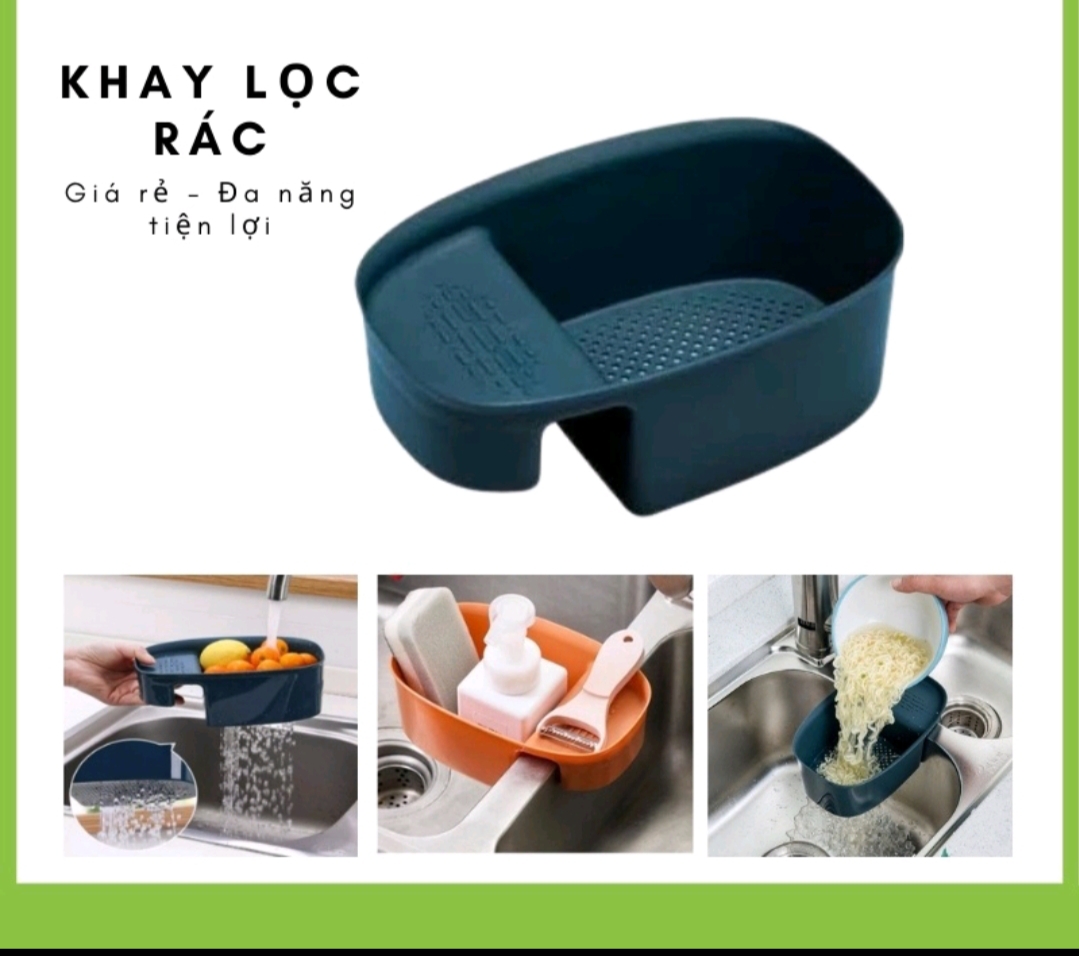 Khay lọc rác bồn rửa bát đa năng, Khay gác bồn đựng đồ rửa chén bát nhựa Việt Nhật (MI-400)