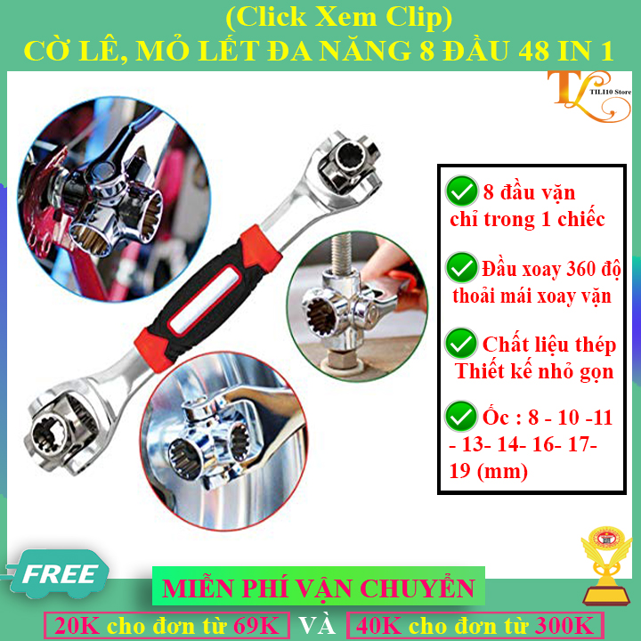 [HCM]✅FreeShip-(Xem Clip) Cờ Lê Mỏ Lết Đa Năng Tiger Wrench 8 Đầu Xoay 360 Độ Sửa Chữa Đa Năng Toàn Diện- Chất Lượng 5 Sao Không Thể Thiếu trong Kho Đồ Nghề-[CN10 Store]