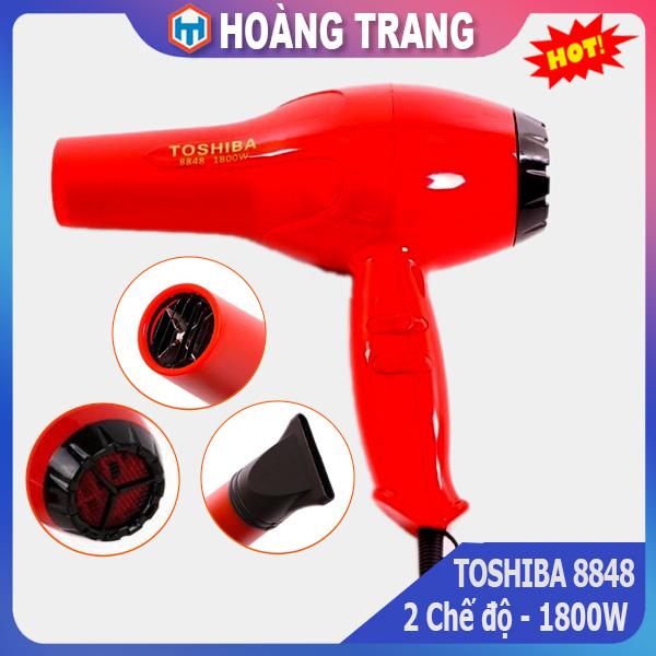 Máy Sấy Tóc Toshiba 8848 chính hãng công suất 1800W, máy sấy tóc 2 chiều nóng lạnh mini nhỏ gọn công suất lớn, sấy nhanh