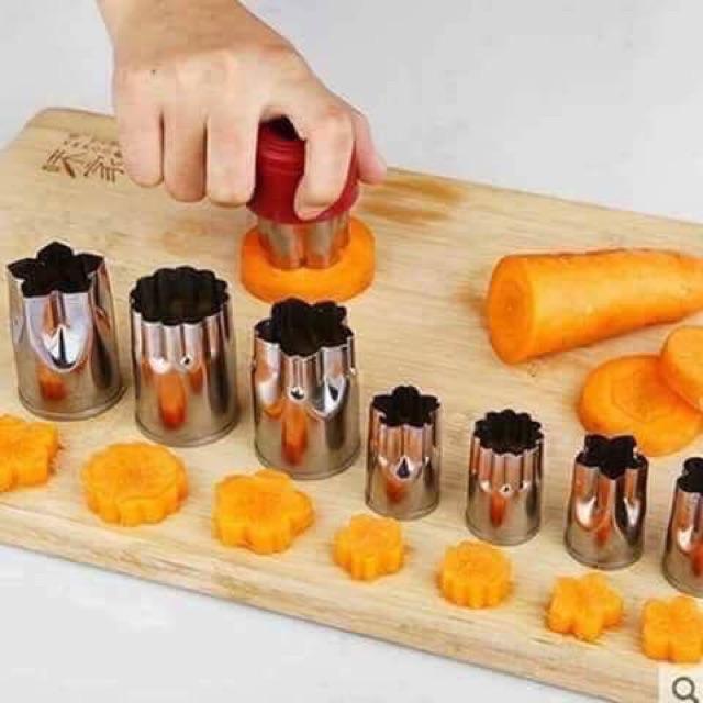 Dụng cụ ấn tỉa hoa quả-bộ dập tỉa rau củ, khuôn dập củ quả 8 chiếc, bộ dập khuôn hoa quả rau củ, bộ khuôn dập củ quả tiện ích, bộ dập tỉa củ quả 8 chi tiết, khuôn dập củ quả -Shoptuankiet