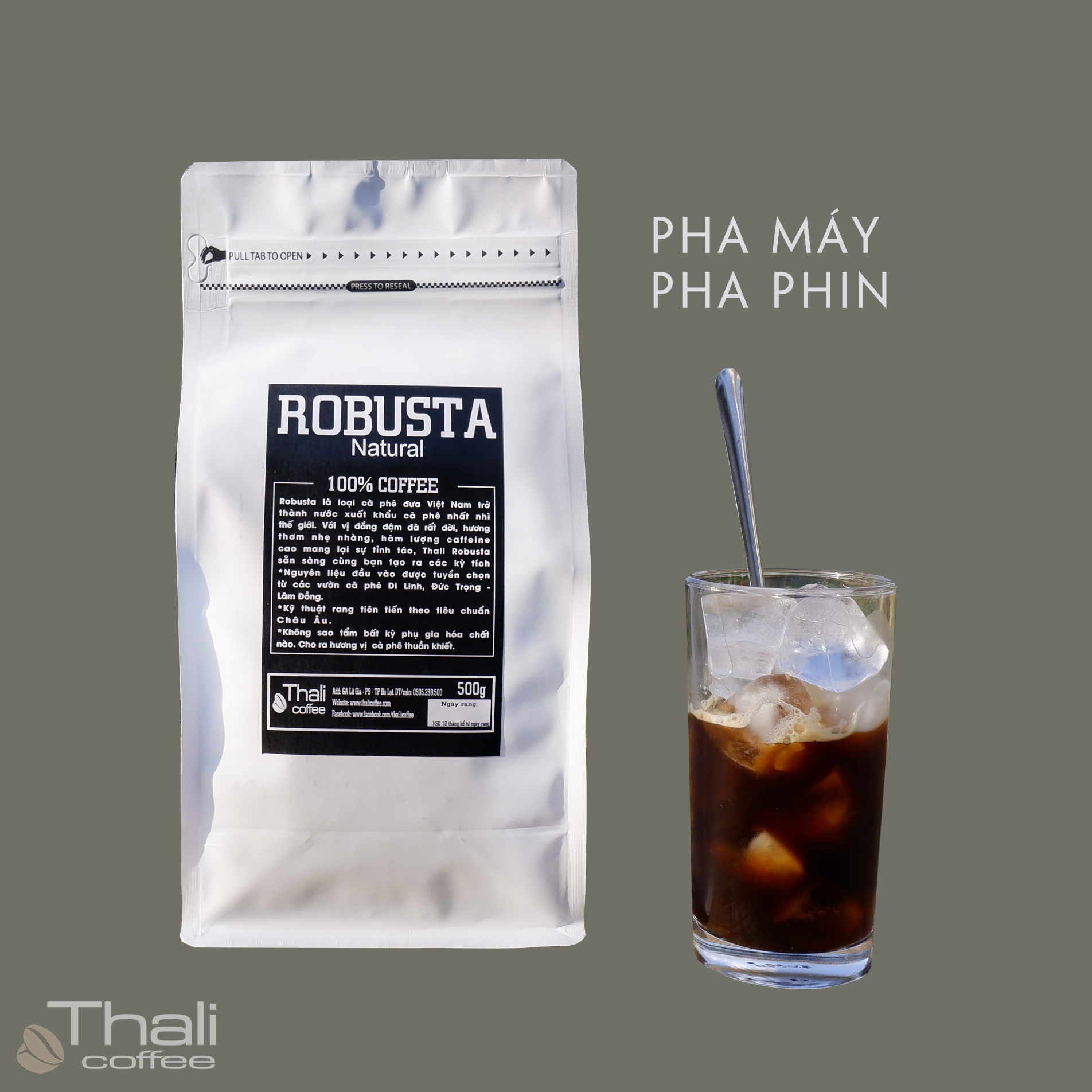 Cà phê sạch, nguyên chất Robusta 1kg