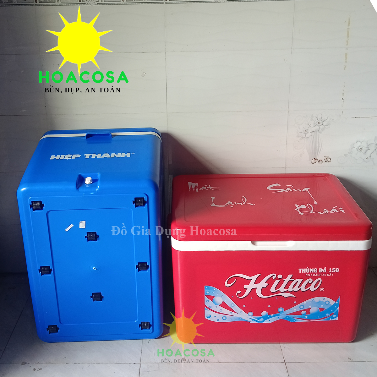 Thùng Đá 150 Lít (150L) Hitaco Nhựa Hiệp Thành Có Vòi Xả, 8 Bánh Xe, Nhựa Dày, Cứng Cáp, Giữ Đá Lâu- Đồ Gia Dụng Hoacosa.